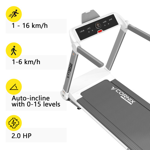 Беговая дорожка  Cornix Tina White/Grey - фото №3